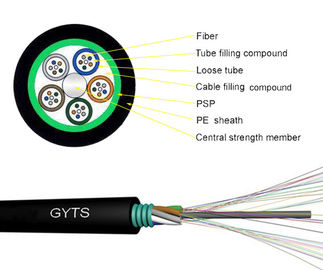 Cavo armato di fibra ottica 8,0 del condotto 7,0 per uso all'aperto G652D GYTS 24 48B1.3