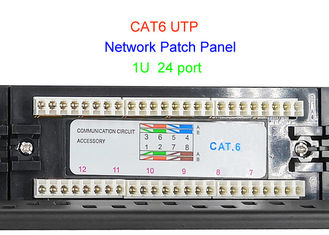 rame a 19 pollici Lan Cable 2U CAT5E CAT6 24 di 1U UTP quadro d'interconnessione della rete di 48 porti RJ45