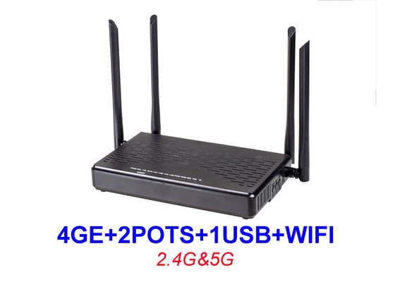 Vasi a due bande WIFI 2.4G 5G 1 USB EPON XPON ONU KEXINT dell'attrezzatura HGU 4GE 2 di Ftth ONU