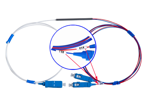 di direzionalità 18dB dell'accoppiatore della fibra mini 0,9 SC/UPC connettori ottico di WDM FBT 15/85 1×2