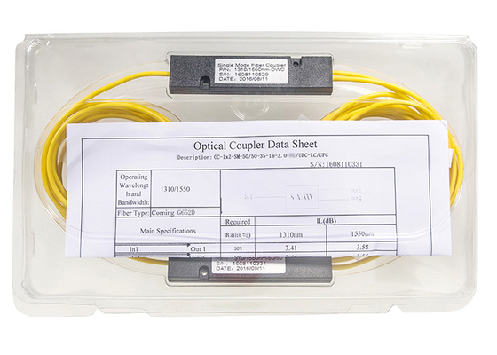 contenitore doppio ottico LC/UPC di ABS di rapporto della finestra 50/50 di WDM 1310/1550nm dell'accoppiatore di 1x2 FBT
