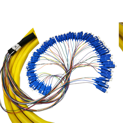 FTTH 64 svuota Unitube che la toppa gialla della fibra cabla con il connettore differente