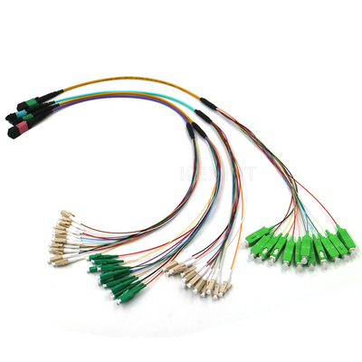 Connettore a fibra ottica del centro MTP MPO LC del cavo 24 del tronco di OM3 OM4 G657A