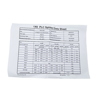 KEXINT FTTH Single Mode 1x6 LGX Tipo di scheda SC UPC Connector G657A1 Fiber Optical PLC Splitter