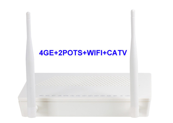 Pila doppia IPv4 e IPv6 di sostegno di gigabit GEPON ONU 1 USB 4GE 2POTS WIFI CATV di Ethernet 4