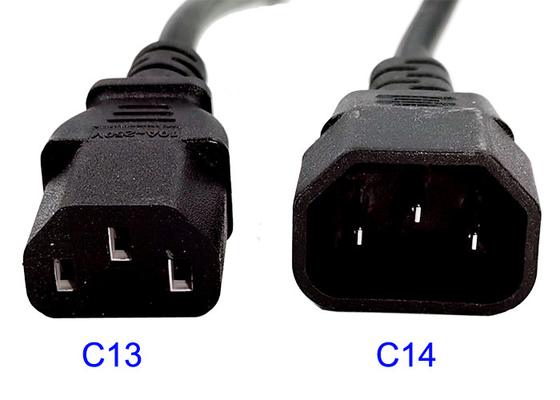 Il cavo di alimentazione di C13 C14 rama la PDU nera IEC320 di Lan Cable 1.5m 18AWG C19 C20 certificata