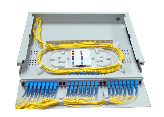 1.4U quadro d'interconnessione di fibra dello scaffale dello Sc LC 24 copertura trasparente della cima di 48 porti per l'osservazione facile