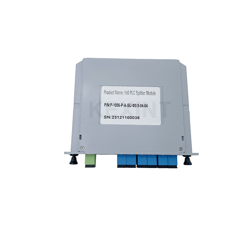 KEXINT FTTH Single Mode 1x6 LGX Tipo di scheda SC UPC Connector G657A1 Fiber Optical PLC Splitter